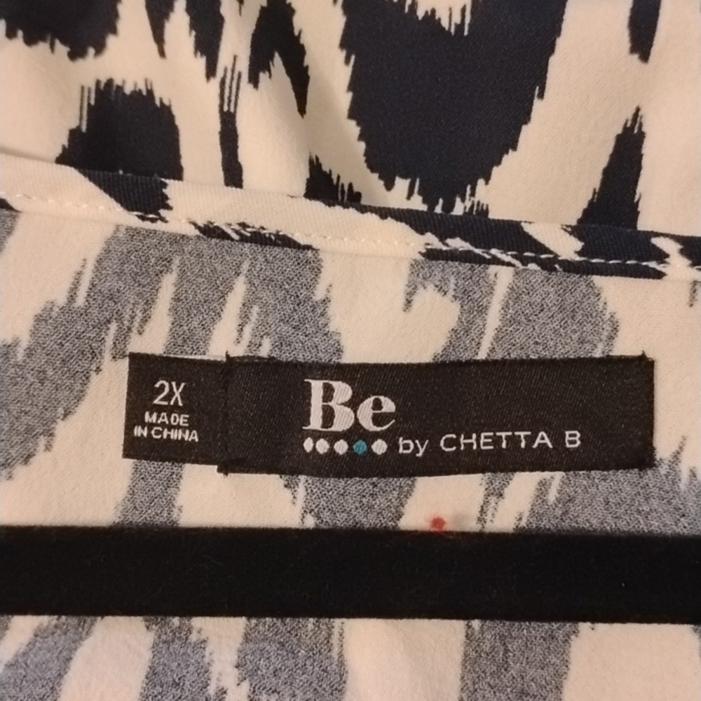 Be by Chetta Sea Breeze V Neck Navy & White Patterned Midi Dress, Size: 2X, NWT - Picture 8 of 13